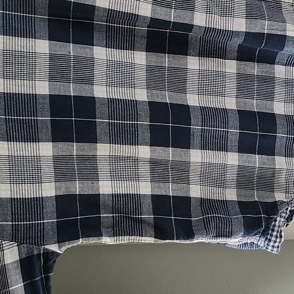 Anthropologie Pilcro Boyfriend Plaid Shirt Sz XS/S Oversized Blue Button Down - Picture 7 of 13